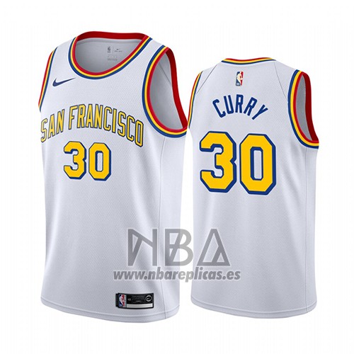 Camiseta Golden State Warriors Stephen Curry NO 30 Classic 2019-20 Blanco